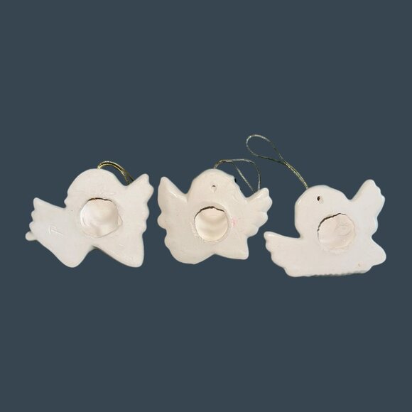 Set of 25 Scioto Ceramic Pearlized Baby Angel Face Christmas Ornaments +3 Angels - Picture 5 of 5